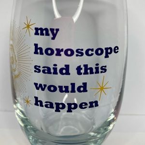 Stemless wine glass.